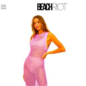 BEACH RIOT Crochet Dress in Medium Prism Pink